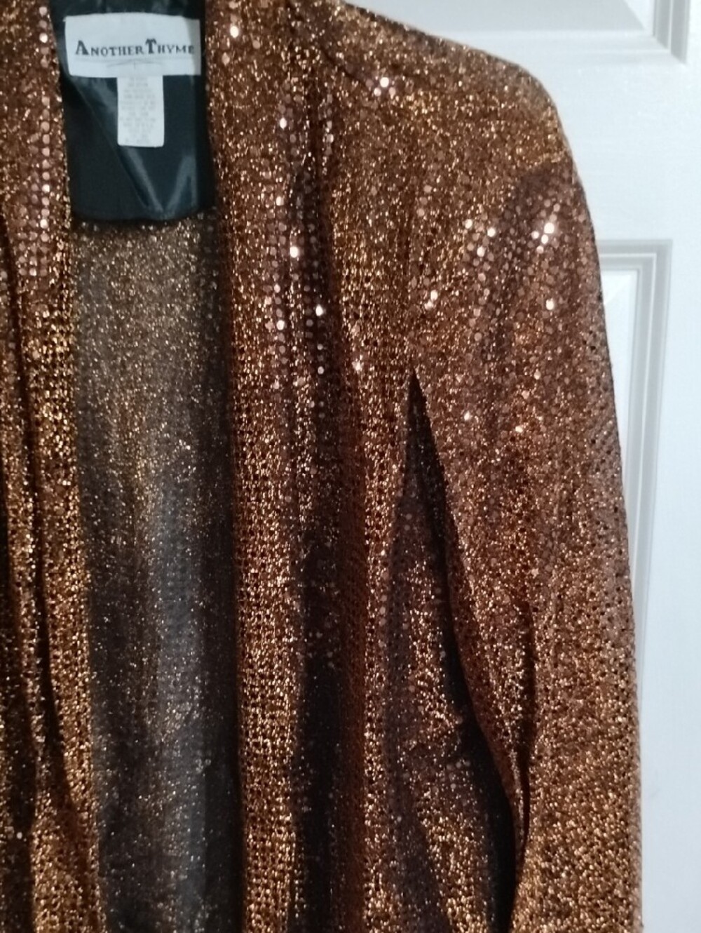 Another Two Copper Sequin Open-Front Blazer - Picture 3 of 5